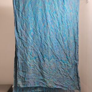 Blue and Green Paisley Scarf